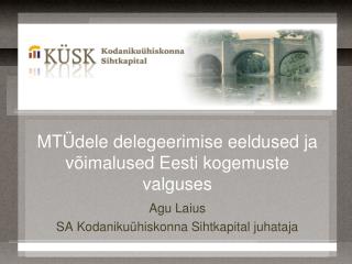 MTÜdele delegeerimise eeldused ja võimalused Eesti kogemuste valguses