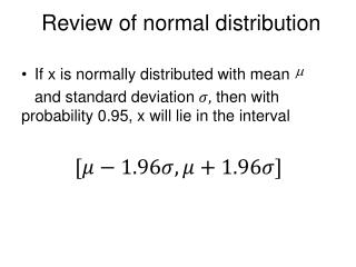 Review of normal distribution