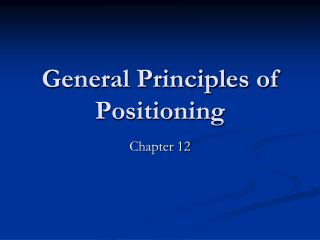 General Principles of Positioning