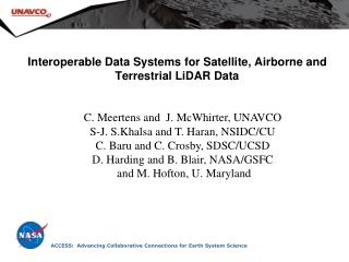 Interoperable Data Systems for Satellite, Airborne and Terrestrial LiDAR Data