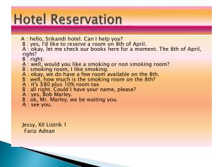 Hotel Reservation