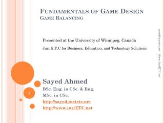 Fundamentals of Game Design Game Balancing