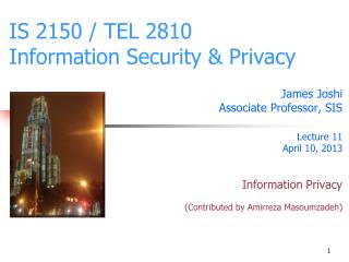 IS 2150 / TEL 2810 Information Security &amp; Privacy