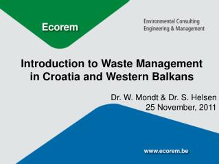 Introduction to Waste Management in Croatia and Western Balkans