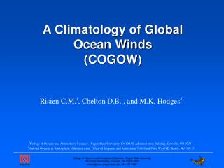 A Climatology of Global Ocean Winds (COGOW)
