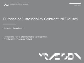 Purpose of Sustainability Contractual Clauses