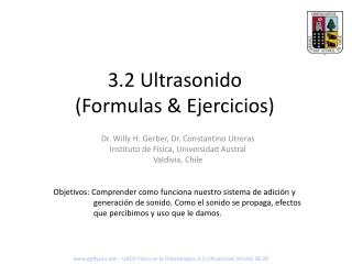 3.2 Ultrasonido (Formulas &amp; Ejercicios)