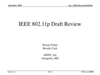 IEEE 802.11p Draft Review