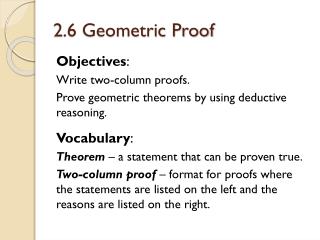 2.6 Geometric Proof