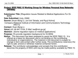 Project: IEEE P802.15 Working Group for Wireless Personal Area Networks (WPANs)