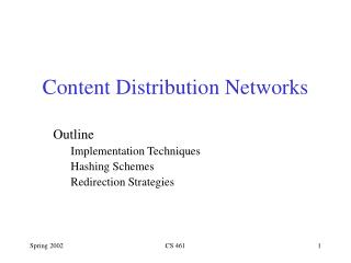 Content Distribution Networks