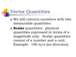Vector Quantities