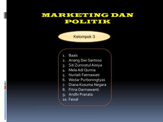 MARKETING DAN POLITIK