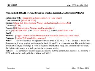 Project: IEEE P802.15 Working Group for Wireless Personal Area Networks (WPANs)