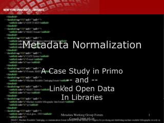 Metadata Normalization