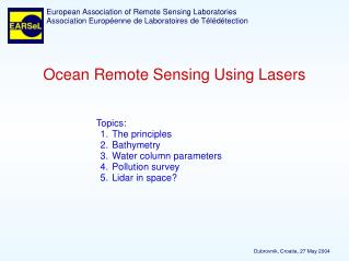 Ocean Remote Sensing Using Lasers