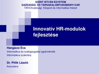 Innovatív HR-modulok fejlesztése