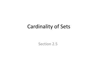 Cardinality of Sets