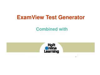ExamView Test Generator