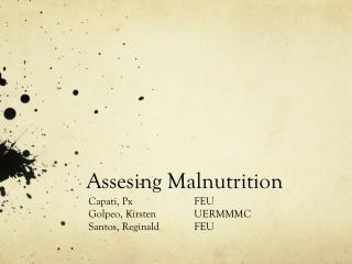 Assesing Malnutrition