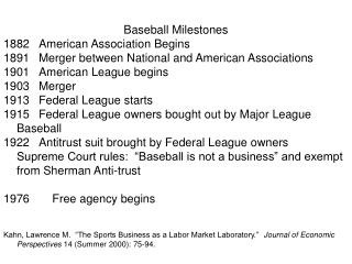 Baseball Milestones 1882	American Association Begins