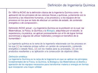 Definición de Ingeniería Química