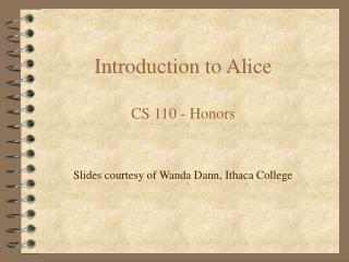 Introduction to Alice