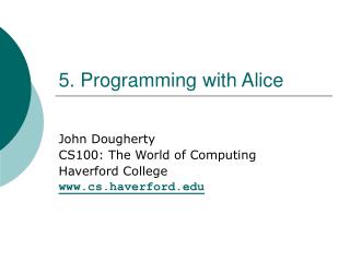 5. Programming with Alice