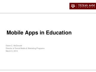 Mobile Apps in Education