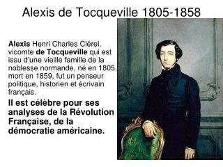 Alexis de Tocqueville 1805-1858