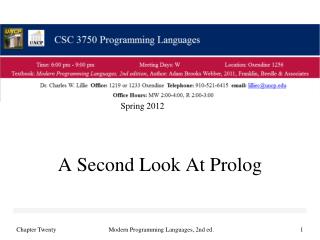 A Second Look At Prolog