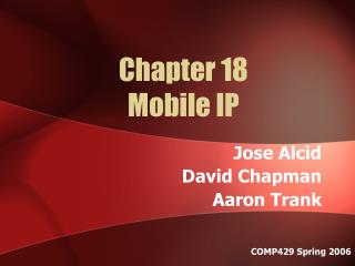 Chapter 18 Mobile IP