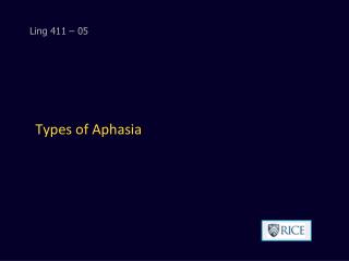 Types of Aphasia