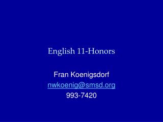 English 11-Honors