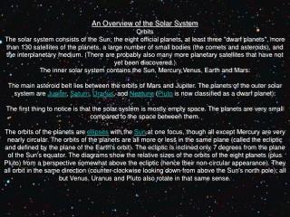 The inner solar system