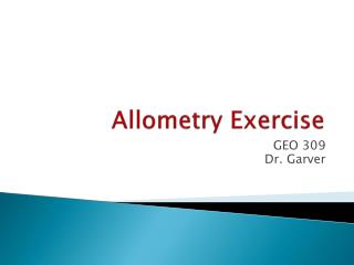 Allometry Exercise