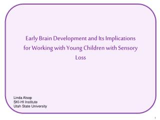 Early Brain Development and Its Implications for Working with Young Children with Sensory Loss