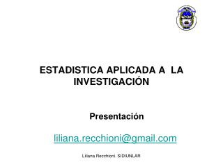 ESTADISTICA APLICADA A LA INVESTIGACIÓN