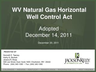 WV Natural Gas Horizontal Well Control Act