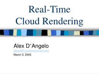 Real-Time Cloud Rendering