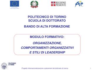 POLITECNICO DI TORINO SCUOLA DI DOTTORATO BANDO DI ALTA FORMAZIONE