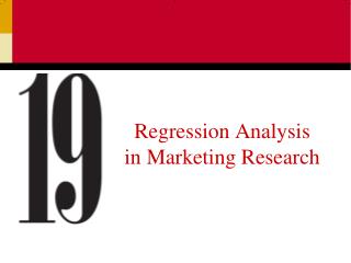 Regression Analysis in Marketing Research