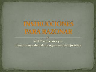 INSTRUCCIONES PARA RAZONAR