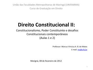Direito Constitucional II: