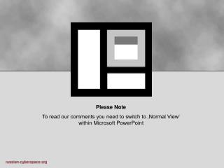 Please Note To read our comments you need to switch to ‚Normal View‘ within Microsoft PowerPoint