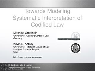 Towards Modeling Systematic Interpretation of Codified Law