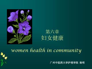 第六章 妇女健康 women health in community