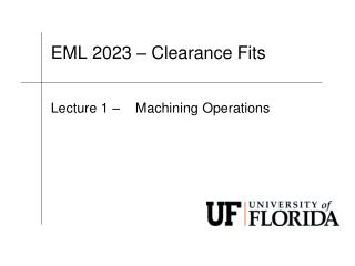 EML 2023 – Clearance Fits