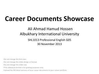 Career Documents Showcase