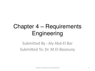 Chapter 4 – Requirements Engineering